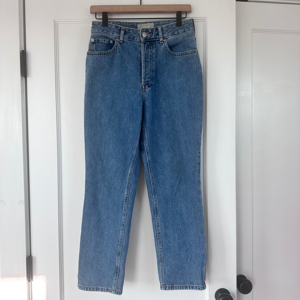 Everlane‎ The Curvy 90s Cheeky Straight Jean Organic Cotton Blue 28 Crop